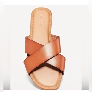 OLD NAVY Tan Criss-Cross Faux-Leather Sandals NEW Size 6